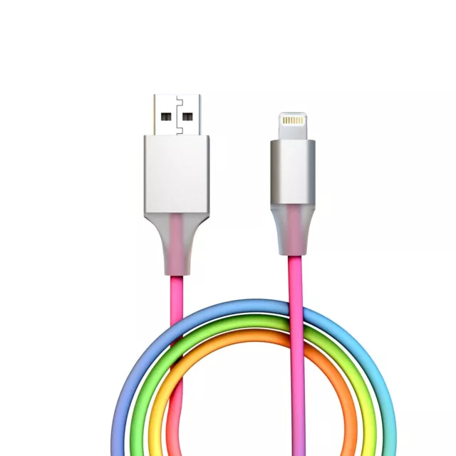 Laser Charging Cable 1m USB A for Apple iPhone iPad iPod Rainbow