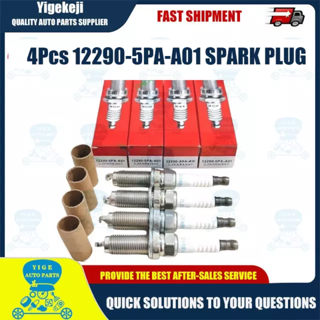 SET OF 4 Genuine 12290-5PA-A01 Iridium Spark Plug For Honda 2018 ILZKAR8J8SY