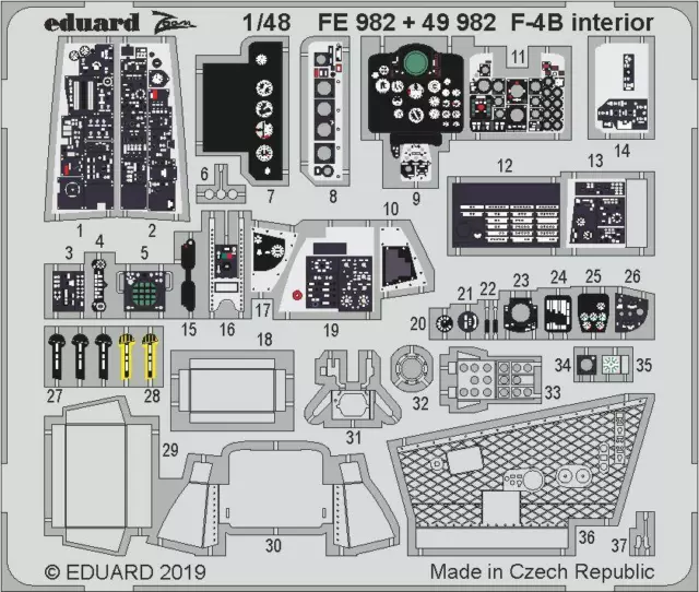 Eduard Accessories FE982 1:48 - F-4B interior for Academy - Neu