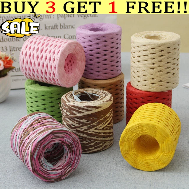 200M Roll Raffia Paper Straw Yarn DIY Hand Knitting Crochet Handbag Hats Rope
