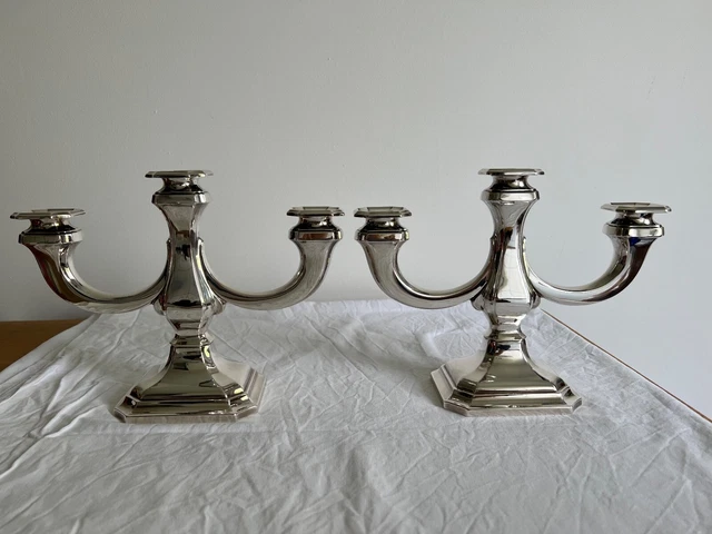 2 Art-Deco Silberleuchter 835 Silber Gottl. Kurz Schw. Gmünd 1930