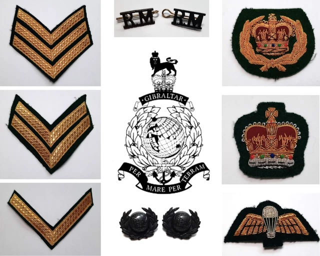 Rm Ranks ROYAL MARINES INSIGNIA British RM Lovat Uniform No5 Assorted Rank ...