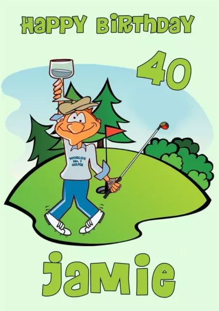 PERSONALISED GOLF GOLFER Birthday Any Occasion Greeting Card £3.30