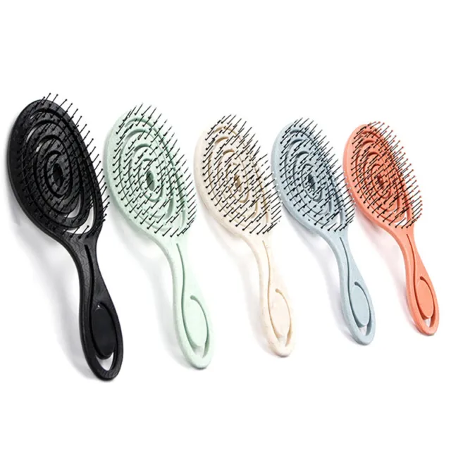 Unisex Detangling Hairbrush Nylon Bristle Scalp Massage Comb Hollow Hair Brush