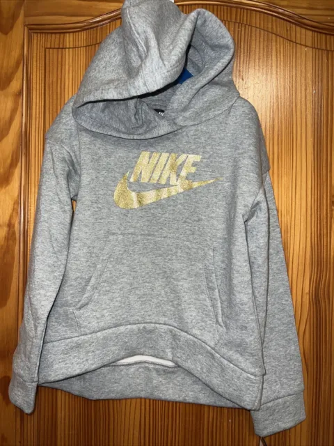 Nike Girls Grey Pullover Hoodie Size 6 -7 Years   New Tags
