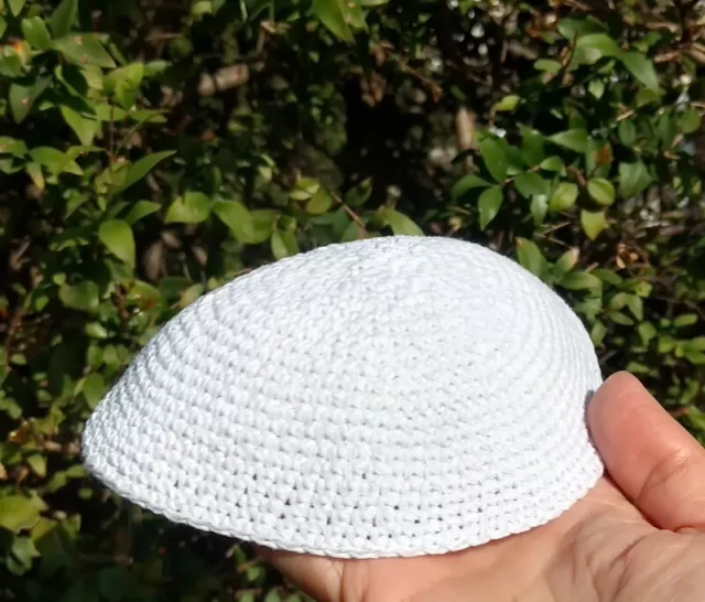 White Crochet KIPPAH Jewish Yarmulke Head Cover Cap/Hat Kippa Yarmulka, Cheap!