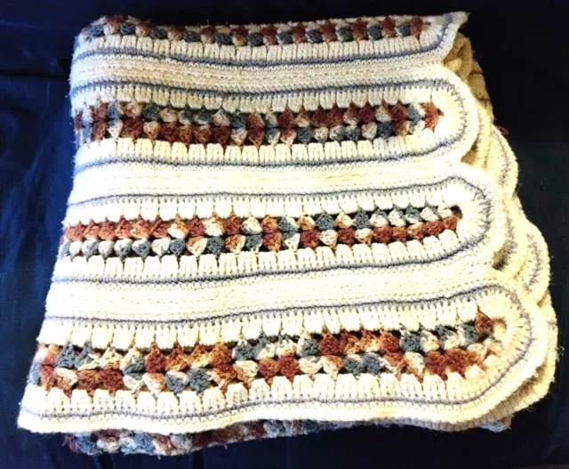 Crochet Afghan ( King Size 90inchW x 80inchL) Blanket Throw Bedspread Coverlet