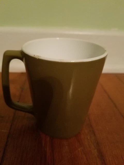 Corning Glass Works Rare Centura Coffee Mug Olive Green Color