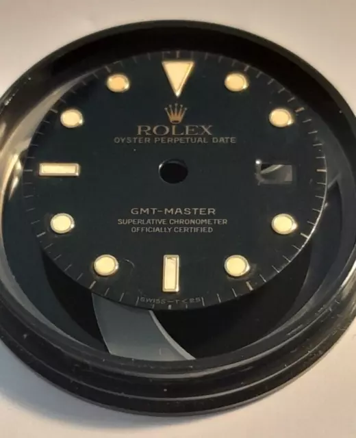 Rolex - Cadran Noir Gmt Master 16753 - Appliques Or -2.375- Genuine Part