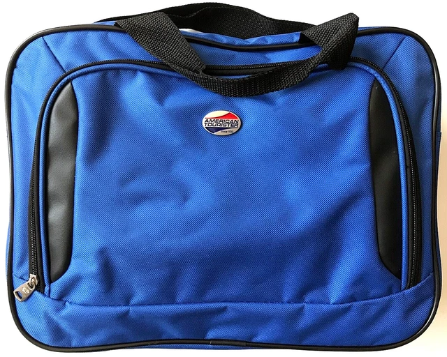 AMERICAN TOURISTER CARRY-ON Tote Bag w/ Adjustable Shoulder Strap BLUE 15x12x5"