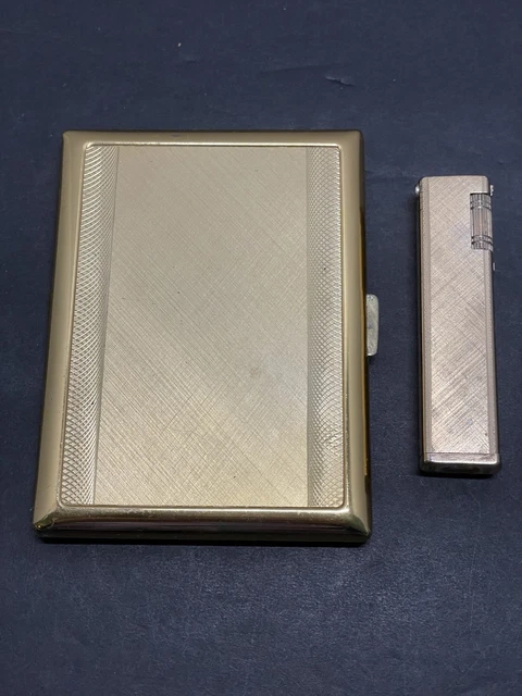 LUCIENNE GOLD TONE Cigarette Case And Lighter Mid-Century Modern Korea EUR  45,52