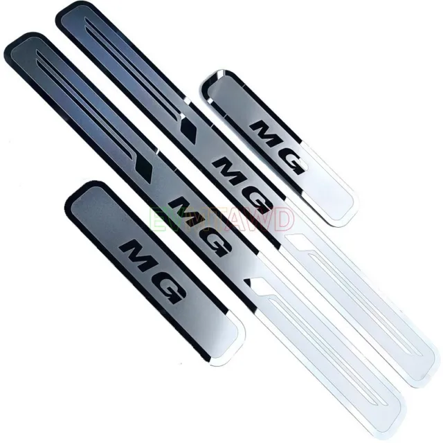 For MG 3 4 5 ZS 2024 Thin Chrome Car Door Sill Scuff Plate Protector Cover Trim