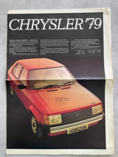 Chrysler Range UK Market Car Sales Brochure - 1979