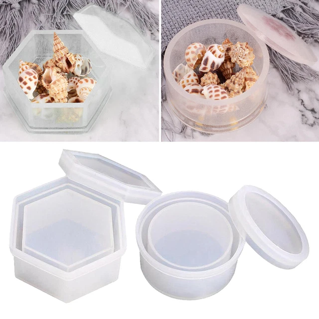 2Pcs Silicone Jewellery Storage Box Mold Resin Casting Making Mould Craft