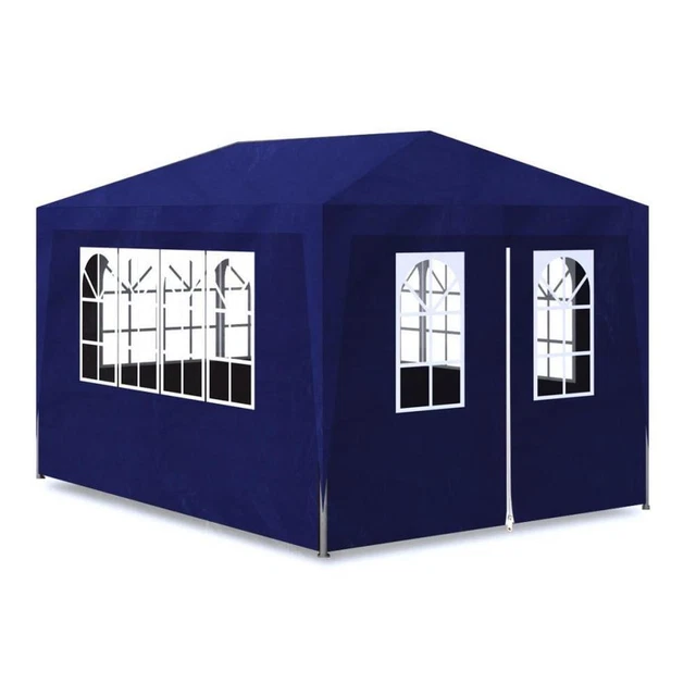 vidaXL Gartenzelt 3x4m Partyzelt Pavillon Festzelt Gartenpavillon Weiß/Blau
