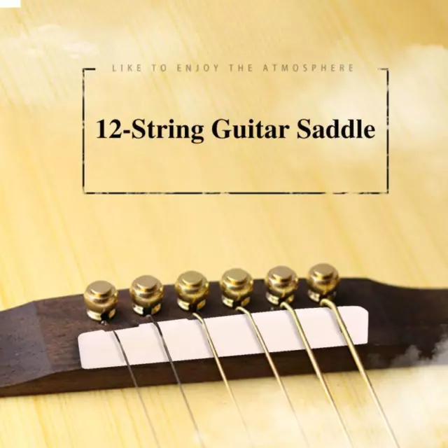 12-String Acoustic Guitar Buffalo Bone Bridge Saddle Slotted Nut Kit Fresh