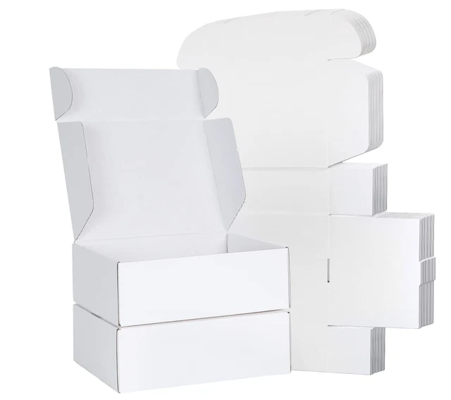 Shipping Boxes 12x9x4 20 PACK White Corrugated Cardboard Mailer Boxes