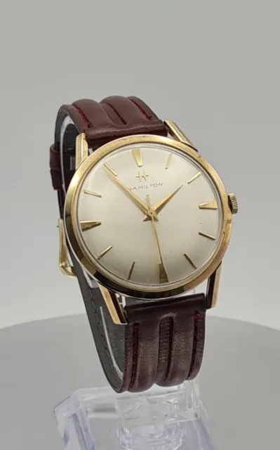 Gents Hallmarked 9Ct Gold Hamilton Mechanical Swiss Made Dress Watch