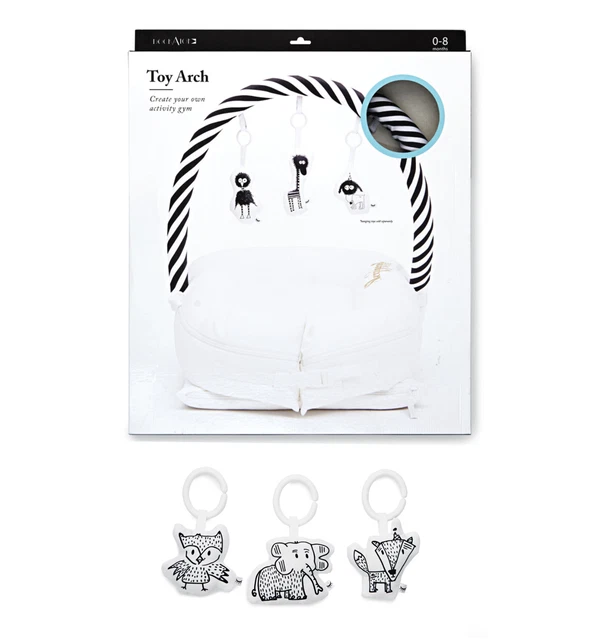 DockATot Deluxe Plus Striped Toy Arch Set, Arch + Toy Accessories Bundle New