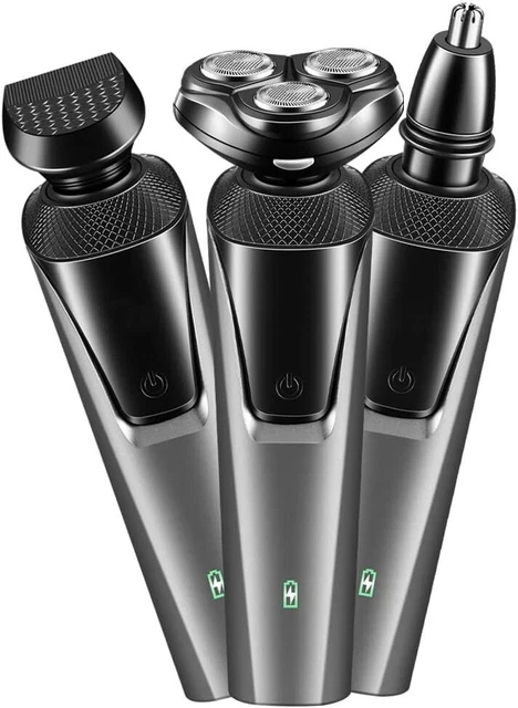 Afeitadora eléctrica 4 en 1 para hombre carga inalámbrica giratoria recargable húmeda/seca