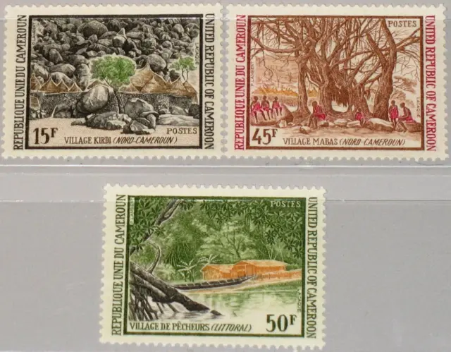 CAMEROUN KAMERUN 1973 754-56 Landschaften Landscapes Kiridi Mabas Dorf **