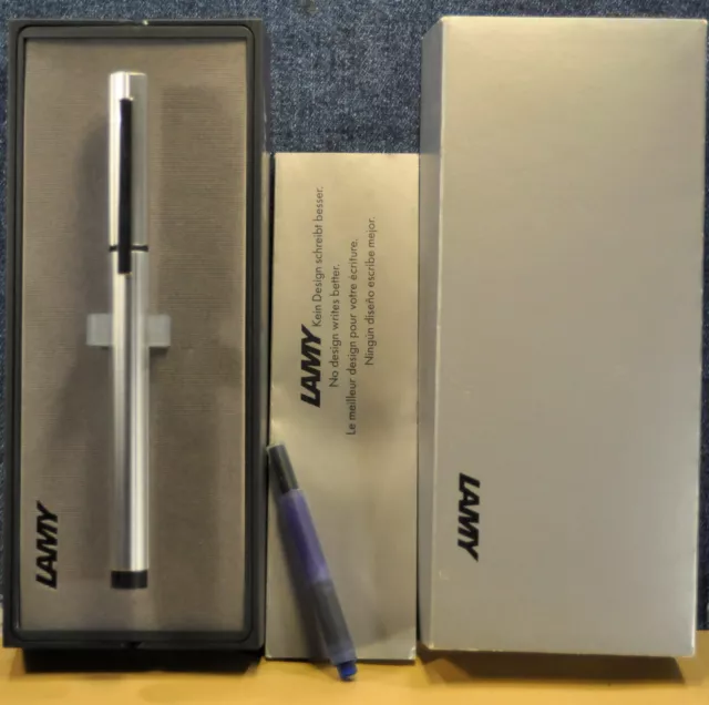 "Lamy"  PUR 48  Pinstripe Aluminum Alloy&CT  German  Ballpoint  pen  New in Box 2