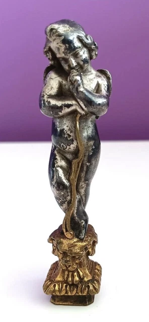 Mascotte Moto Vintage - Alfred Saint Ogan En Bronze Nickelé Argenté
