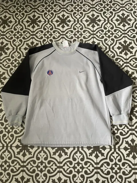 Vintage PSG Nike grey sweatshirt/Jumper 90s Large