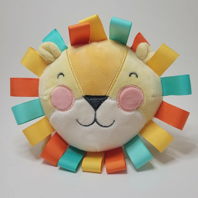 Lion Plush Stuffed Animal Baby/Infant Sensory Toy Ribbon Rattle Tags Hallmark