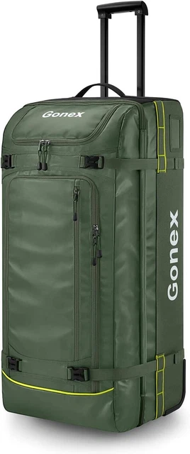 Gonex Rolling Duffle Bag with Wheels, 100L Water Repellent, Olive Green