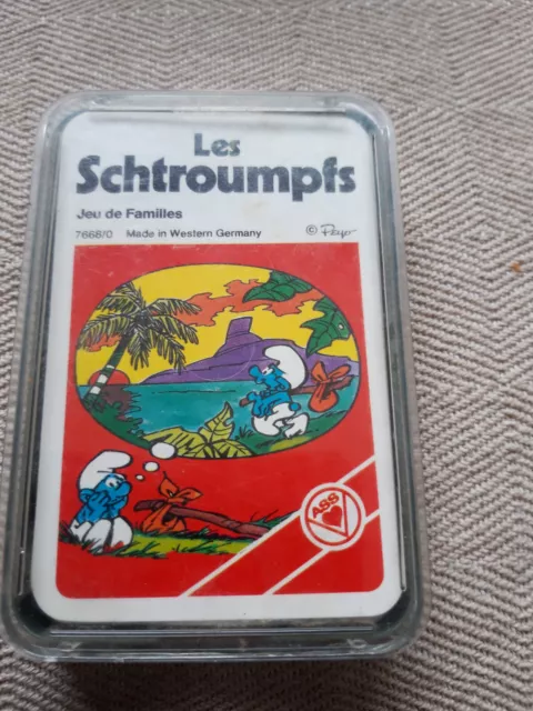 QUARTETT Schtroumpfs Schtroumpf Peyo Spirou Jeu familles cartes cards kaarten