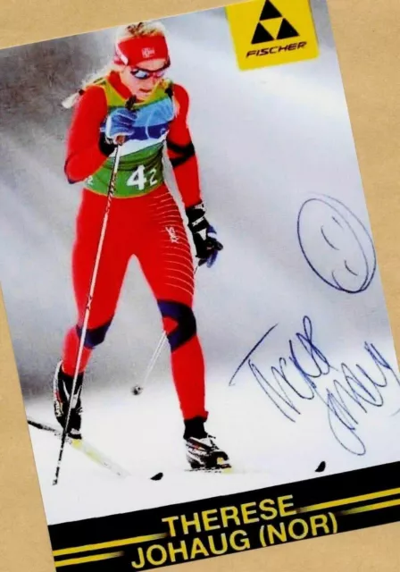 Therese JOHAUG  (2) Autogramm Bild - Print Copie + SIGNIERTE SKI WM AK - GRATIS