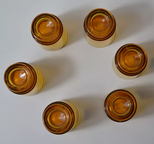 Service de 6 verres à liqueur, couleur ambrée, VEMAM, Italie, état neuf 3