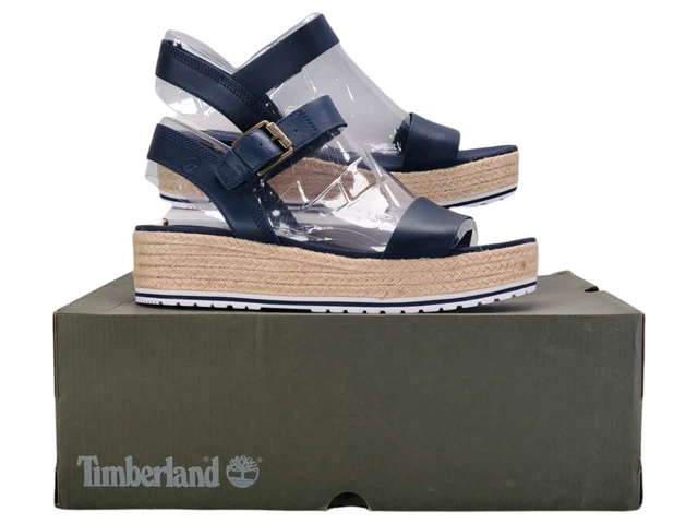 Timberland Womens Santorini Sun Ankle Strap Sandal Navy Full Grain 10 M