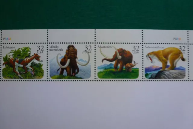 Lot 508 Timbres Stamp" Amerique Usa Animaux De La Pré Histoire" 1996