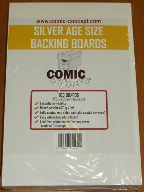 100 x SILVER AGE COMIC CONCEPT BACKING BOARDS