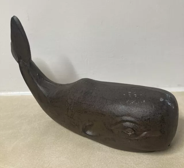 Vintage Cast Iron Whale Moby Dick Large Heavy