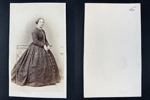 Tirage Albuminé Vintage Grillet Naples Portrait De Femme 1865 - Format 6,5x9,5 Cm, Original