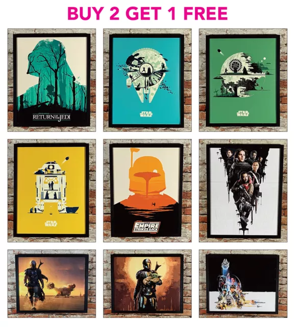 STAR WARS Vintage Style Posters A2/A3/A4 Size Wall Art Picture Prints