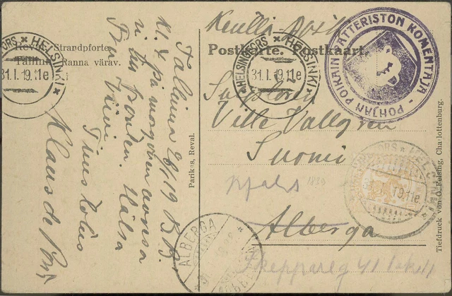 Estland Estonia Feldpostkarte 1919 H/O 1824 nach Finnland