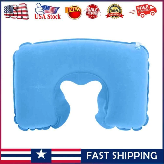 PVC U-Shaped Inflatable Neck Pillows Travel Hiking Car Plane Head Rest Cushions