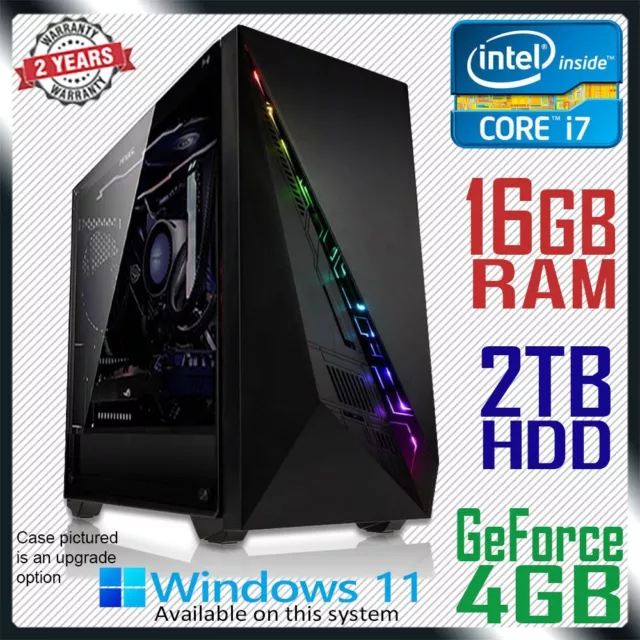 Intel Core i7 Quad-Core nVidia GeForce 16GB RAM 2TB Gaming Computer Desktop PC