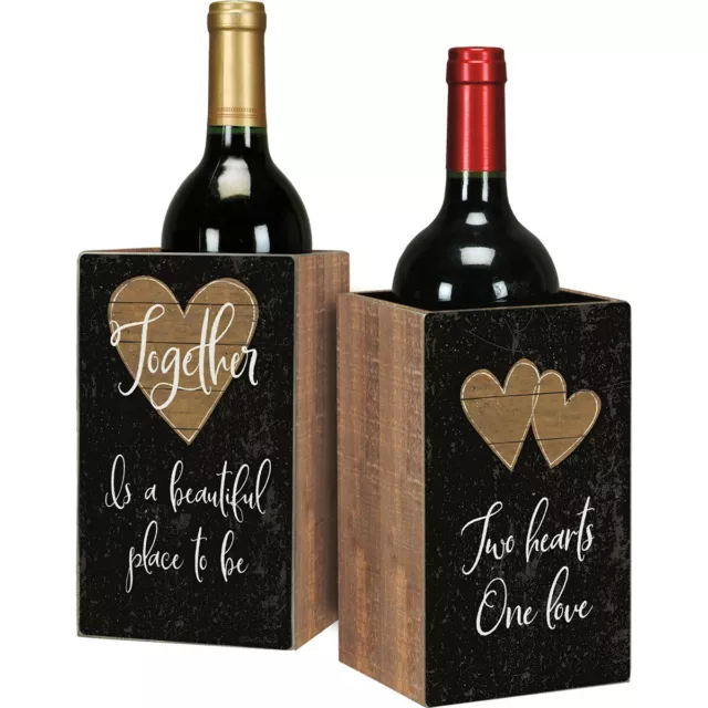 Single Wine Box - Together Is A Beautiful Place wedding Primitives By Kathy NEW