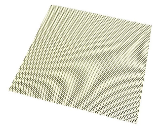Grille Racing 30x30cm maille fine doré éloxé