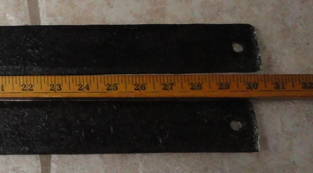 Antique 1800’s Large Barn Strap Hinges Hand Wrought Iron Square Ends 30” 2