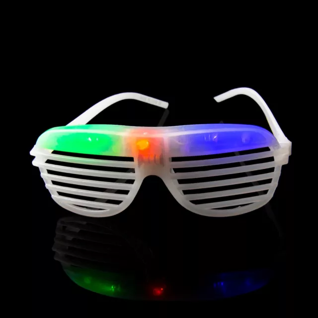 Neu blinkende LED Rollladenbrille Light Up Rave Schlitz Party Leuchtschirme Spaß UK 3