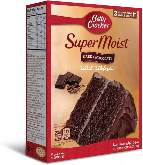 Betty Crocker Super Moist Cake Mix Dark Chocolate  , 500g Free Shipping