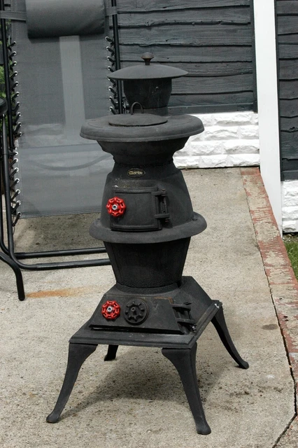 CLARKE. POÊLE À Bois Pot Ventre ..Restoré.. West Yorks EUR 244,30 -  PicClick FR