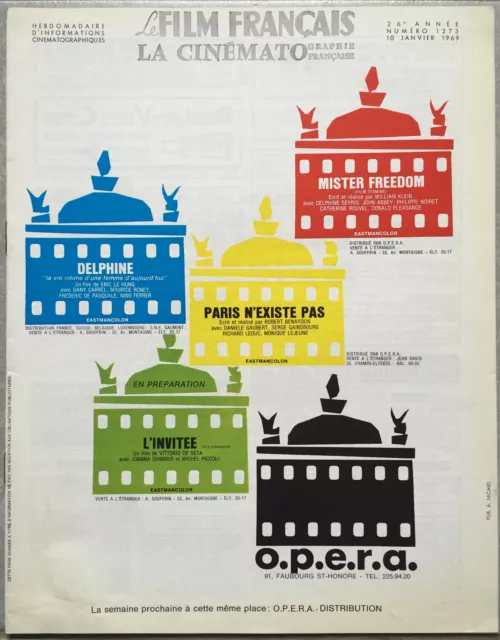 FILM FRANCAIS Cinématographie Française O.P.E.R.A. Distribution DELPHINE 1969*