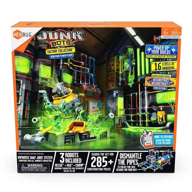 HEXBUG JUNKBOTS Large Factory Habitat New Port Power Plant  Surprise Toy Playset